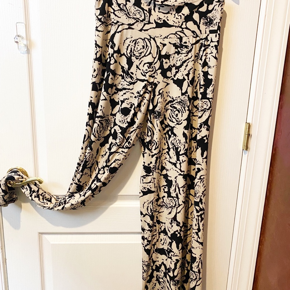 Clara Sun Woo Tan & Black Pallazo Pant - Picture 3 of 4